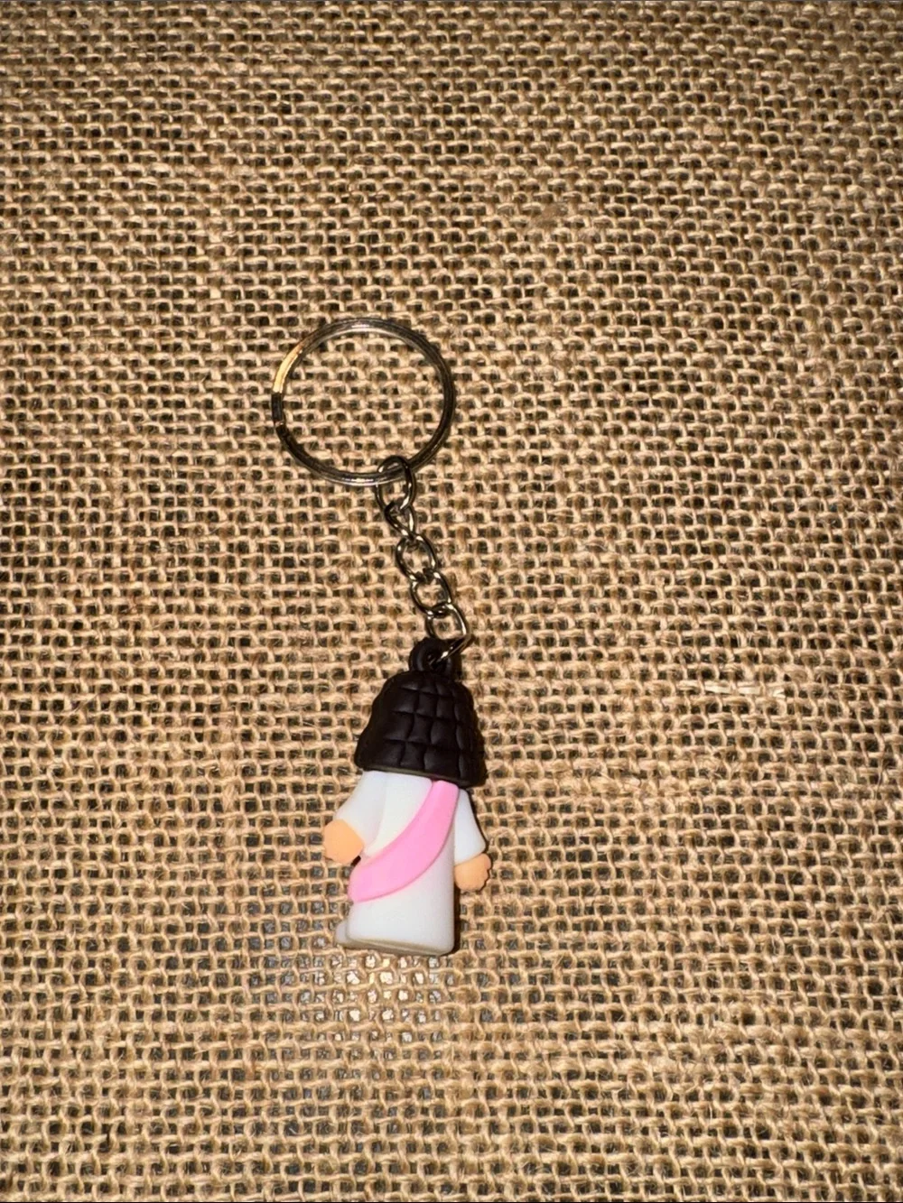 Pink Travel Inspirational Zip Around Jewelry Box with Baby Jesus Keychain